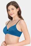 Amante Smooth Dreams Padded Non Wired Full Coverage T-Shirt Bra - Mykonos Blue — thumbnail 3